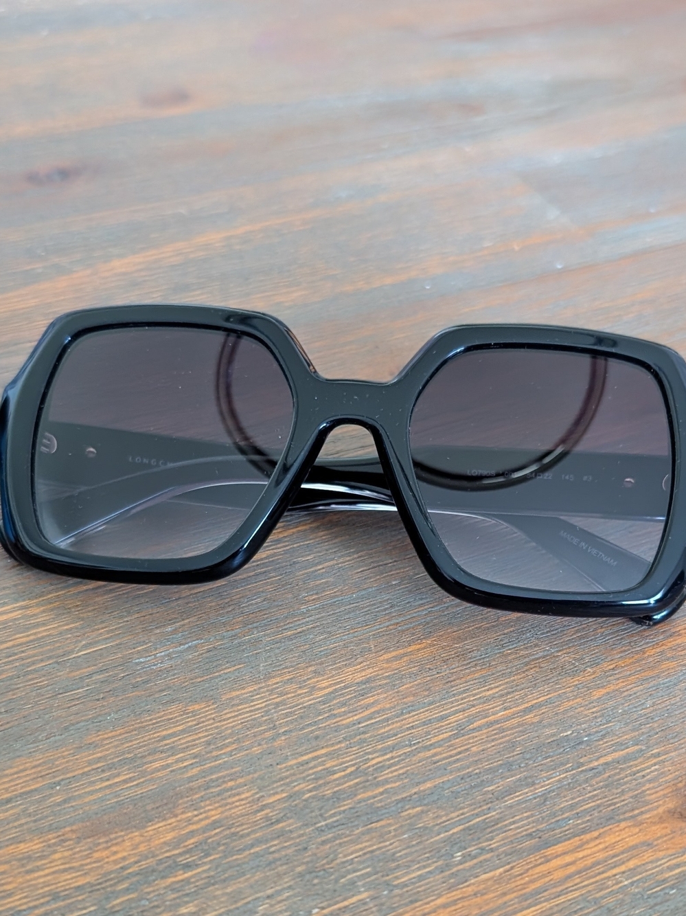 Longchamp Black Oversized Square Sunglasses